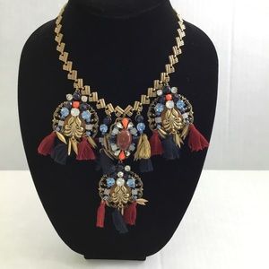 J.Crew Collection Brass Tassel Statement Necklace